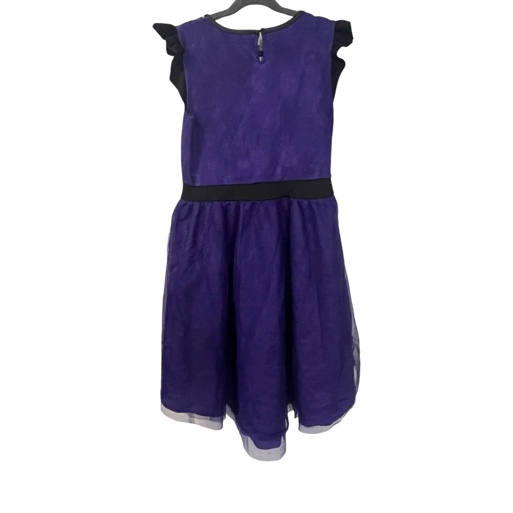 Disney Descendants 3 Mal Costume Dress Girls Large 10/12 Purple Ruffle Tulle